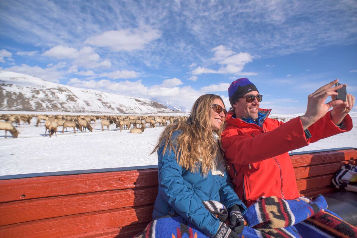 Enjoying A Sleigh Ride Through The National Elk Refuge